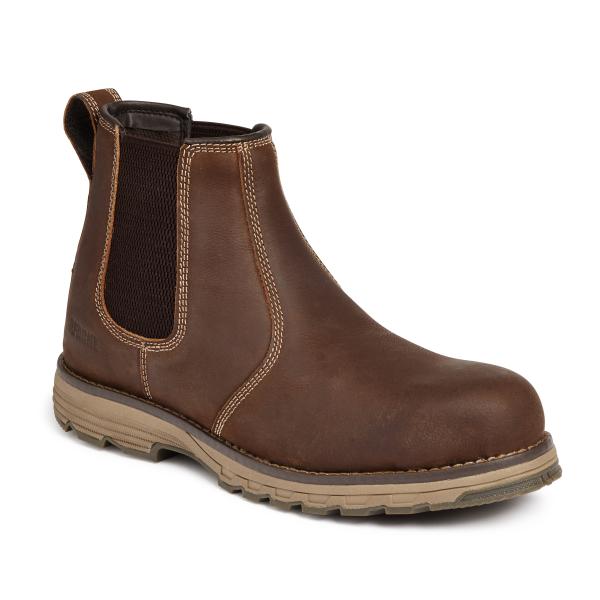 Lightweight-Brown-Water-Resistant-Dealer-Boot-With-Elasticated-Sides-and-Aluminium-Toe-Cap--S3-SRA---Size-8
